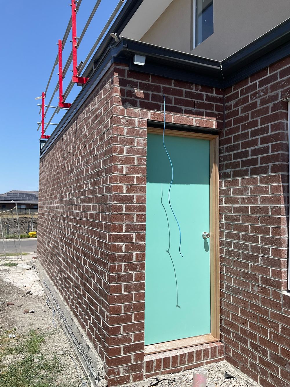 No temporary downpipes fitted, so roof water is not being carried away mid-build, Kalkallo